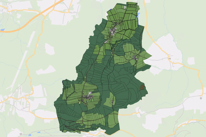 Kartenvorschau des Bodenverbrauchs der KG Straßhof