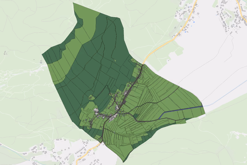 Kartenvorschau des Bodenverbrauchs der KG Zweiersdorf