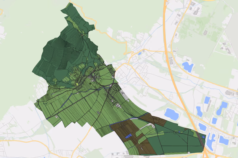 Kartenvorschau des Bodenverbrauchs der KG Brunn an der Schneebergbahn