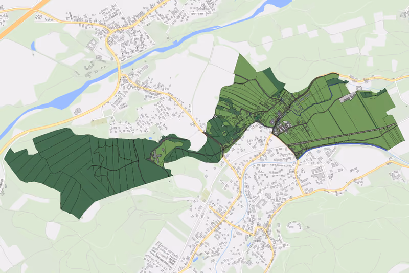 Kartenvorschau des Bodenverbrauchs der KG Brunn bei Pitten