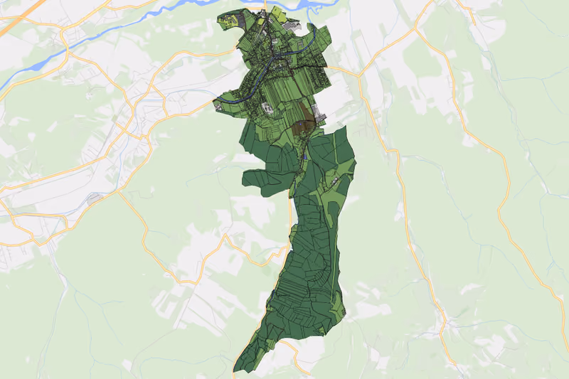 Kartenvorschau des Bodenverbrauchs der KG Bad Erlach