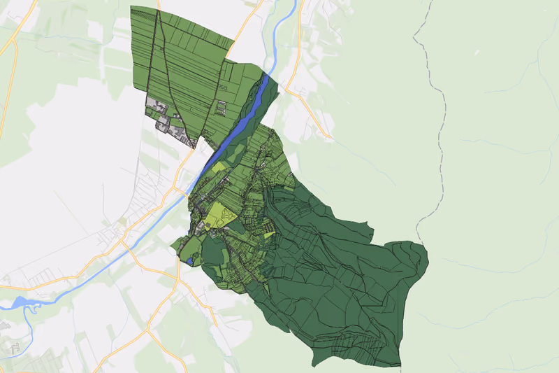Kartenvorschau des Bodenverbrauchs der KG Frohsdorf