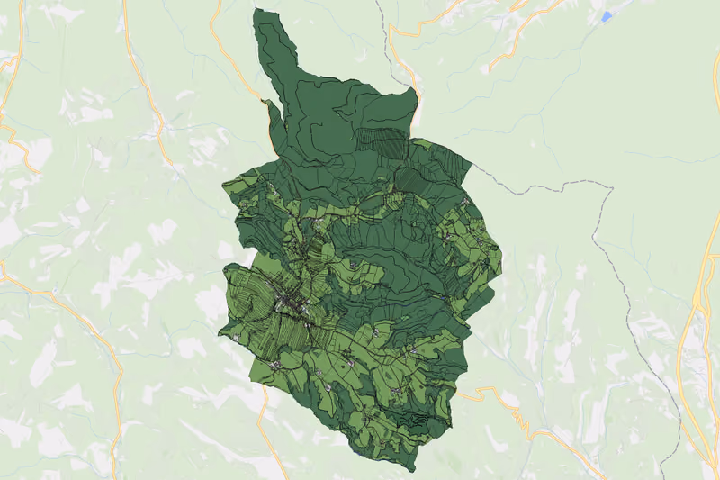 Kartenvorschau des Bodenverbrauchs der KG Hochwolkersdorf