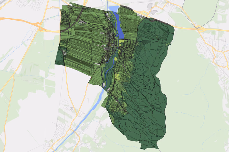 Kartenvorschau des Bodenverbrauchs der KG Katzelsdorf