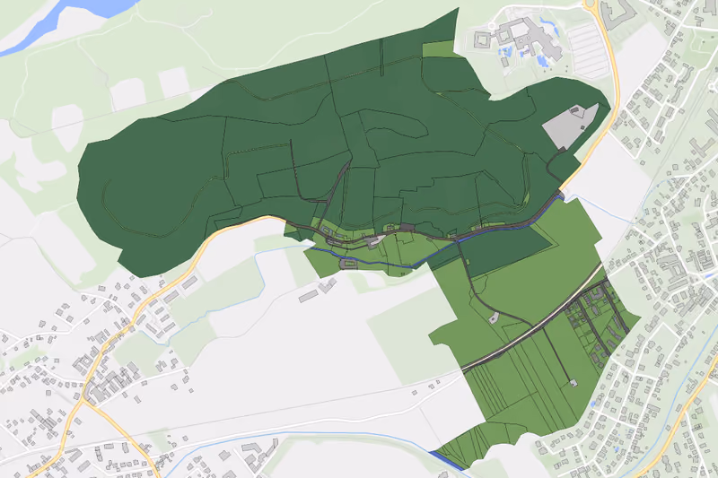 Kartenvorschau des Bodenverbrauchs der KG Linsberg