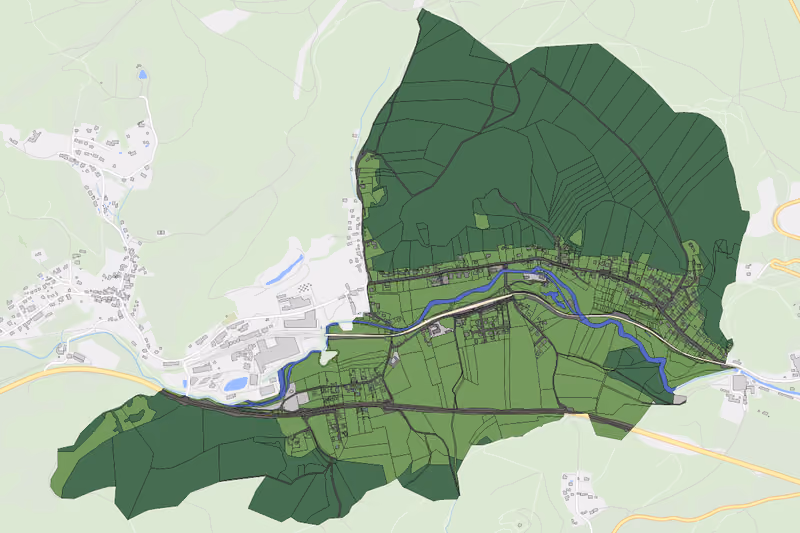 Kartenvorschau des Bodenverbrauchs der KG Oberpiesting
