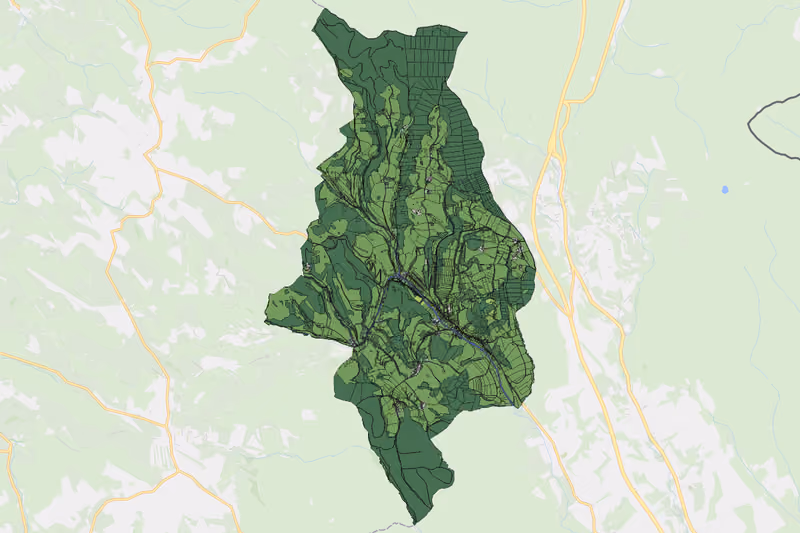 Kartenvorschau des Bodenverbrauchs der KG Schwarzenbach