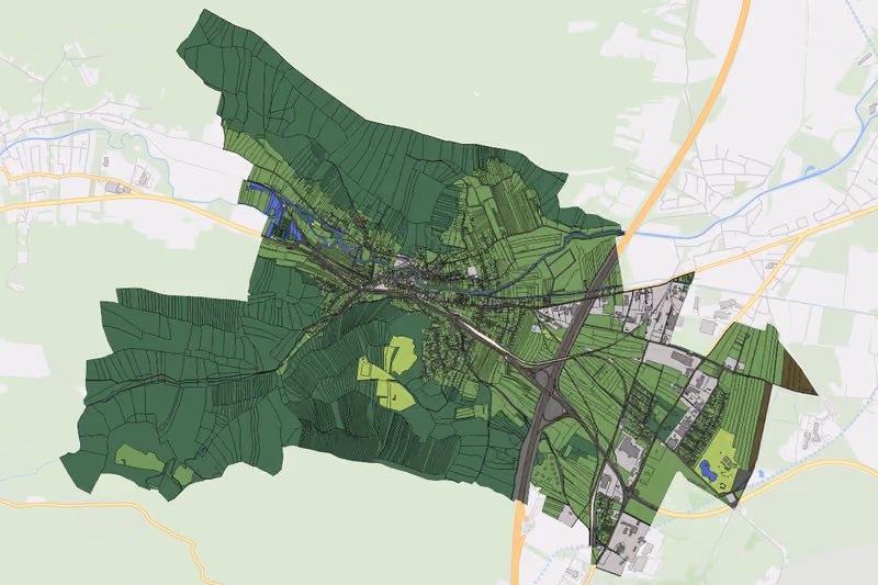 Kartenvorschau des Bodenverbrauchs der KG Wöllersdorf