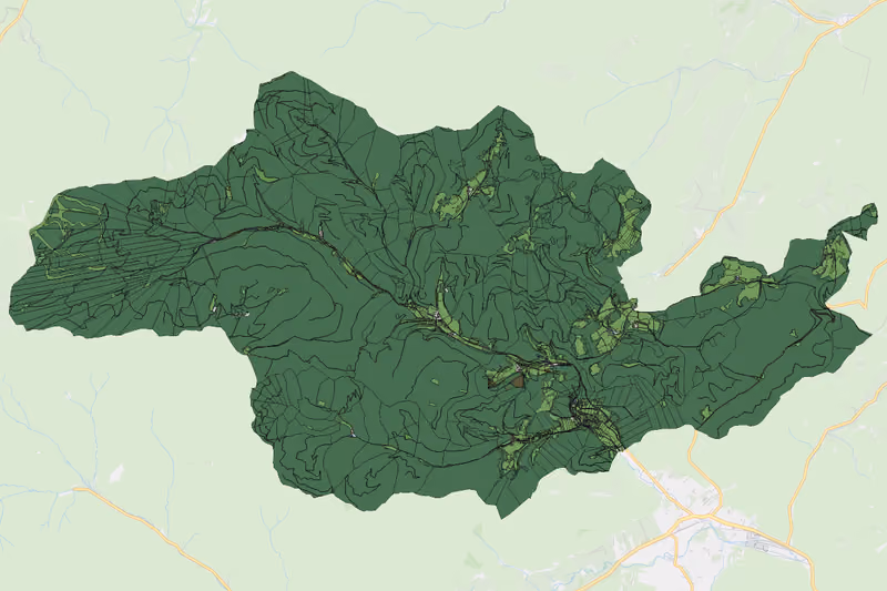 Kartenvorschau des Bodenverbrauchs der KG Muggendorf