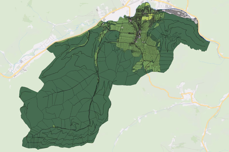 Kartenvorschau des Bodenverbrauchs der KG Neusiedl bei Pernitz