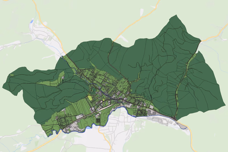 Kartenvorschau des Bodenverbrauchs der KG Pernitz