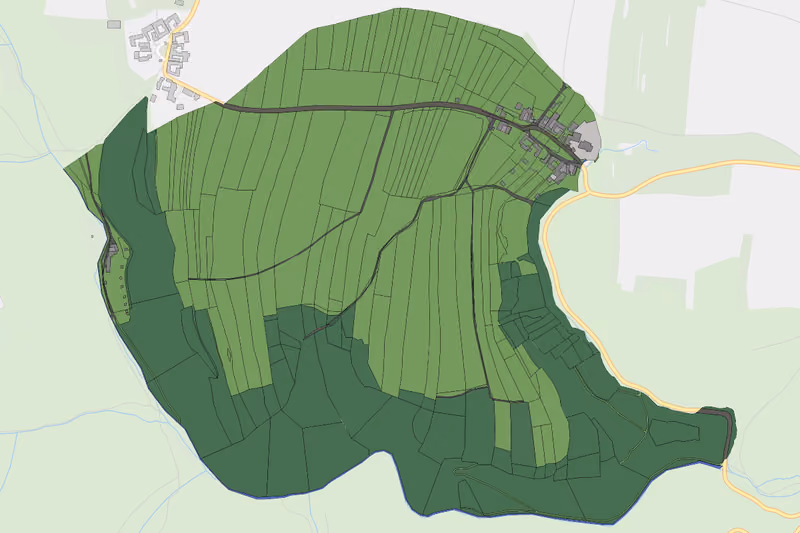 Kartenvorschau des Bodenverbrauchs der KG Kleinenzersdorf