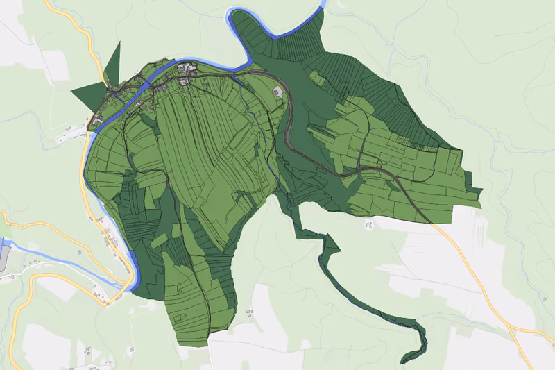 Kartenvorschau des Bodenverbrauchs der KG Wegscheid