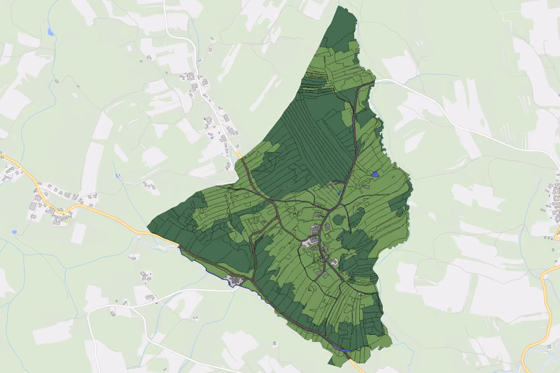 Kartenvorschau des Bodenverbrauchs der KG Aigen