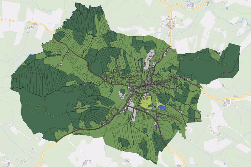 Kartenvorschau des Bodenverbrauchs der KG Arbesbach