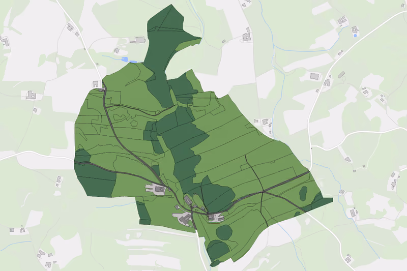 Kartenvorschau des Bodenverbrauchs der KG Blumau