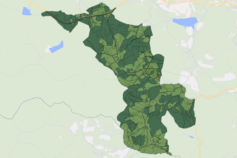 Kartenvorschau des Bodenverbrauchs der KG Bruderndorferwaldhäuser