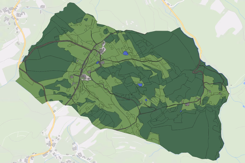 Kartenvorschau des Bodenverbrauchs der KG Fraberg