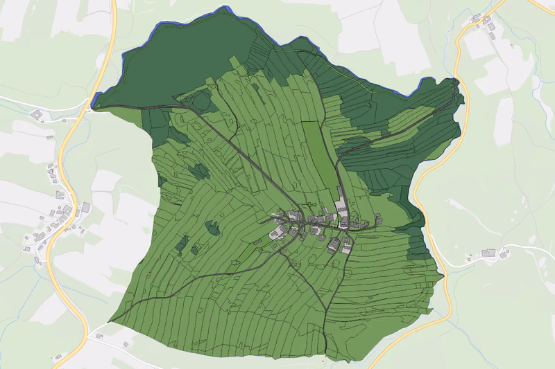 Kartenvorschau des Bodenverbrauchs der KG Frauendorf