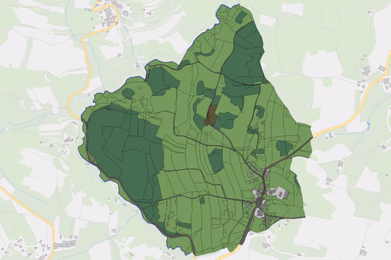 Kartenvorschau des Bodenverbrauchs der KG Haid
