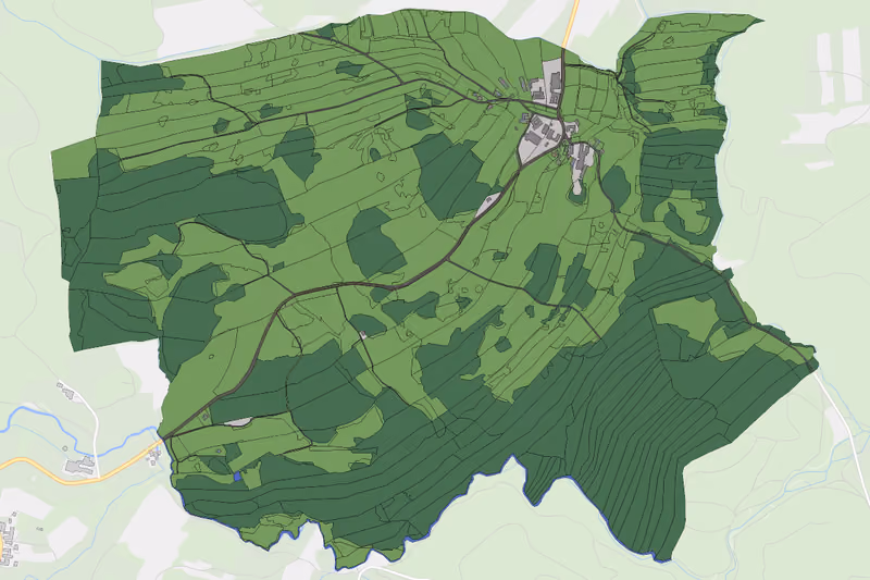 Kartenvorschau des Bodenverbrauchs der KG Haselbach