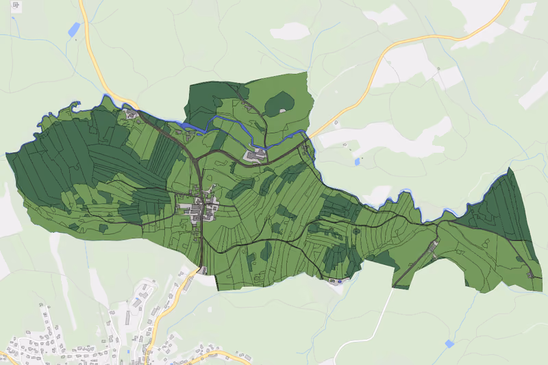 Kartenvorschau des Bodenverbrauchs der KG Kamp