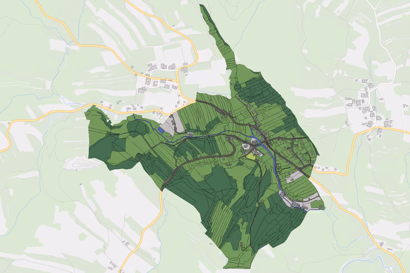 Kartenvorschau des Bodenverbrauchs der KG Kirchbach