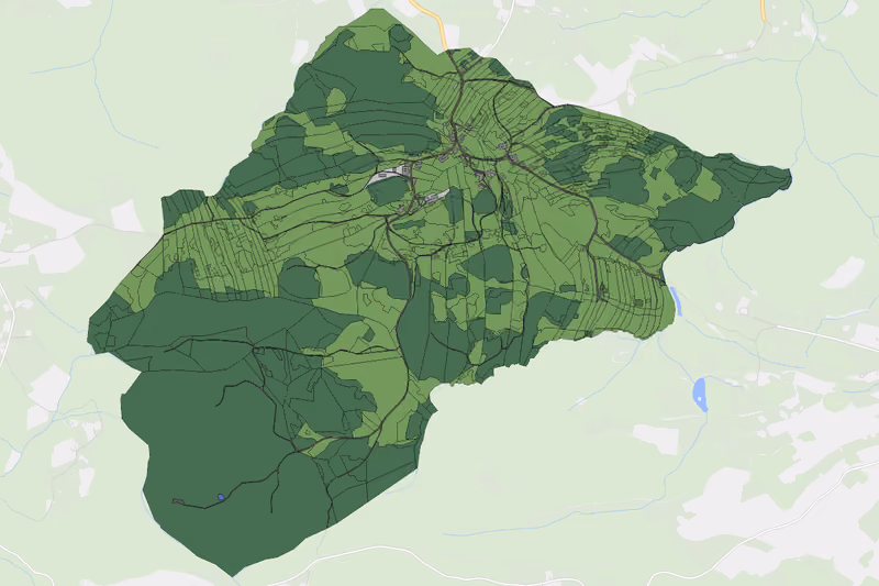 Kartenvorschau des Bodenverbrauchs der KG Kleinpertholz