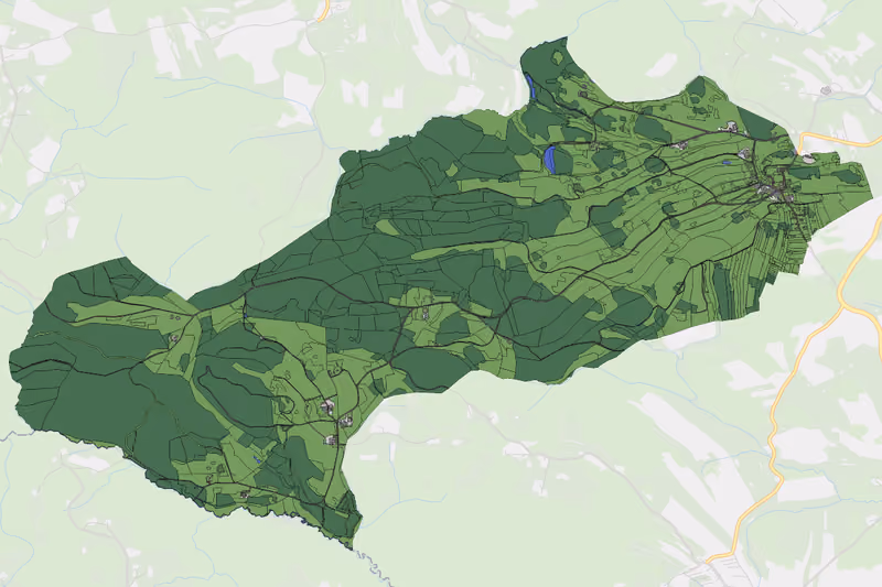 Kartenvorschau des Bodenverbrauchs der KG Kleinwetzles