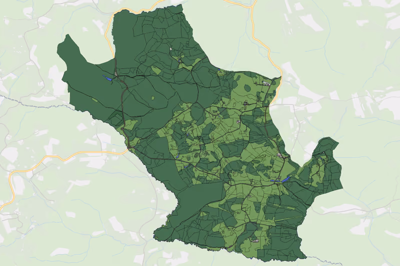Kartenvorschau des Bodenverbrauchs der KG Langschlägerwaldhäuser
