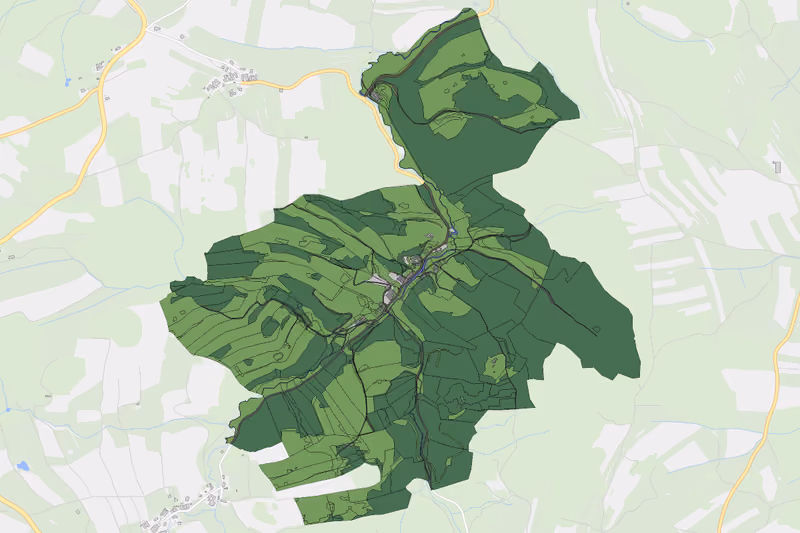 Kartenvorschau des Bodenverbrauchs der KG Mühlbach