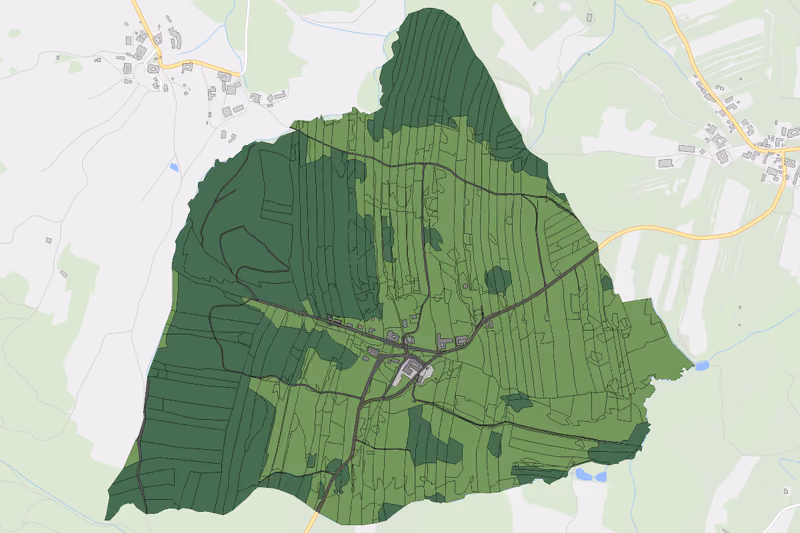 Kartenvorschau des Bodenverbrauchs der KG Münzbach