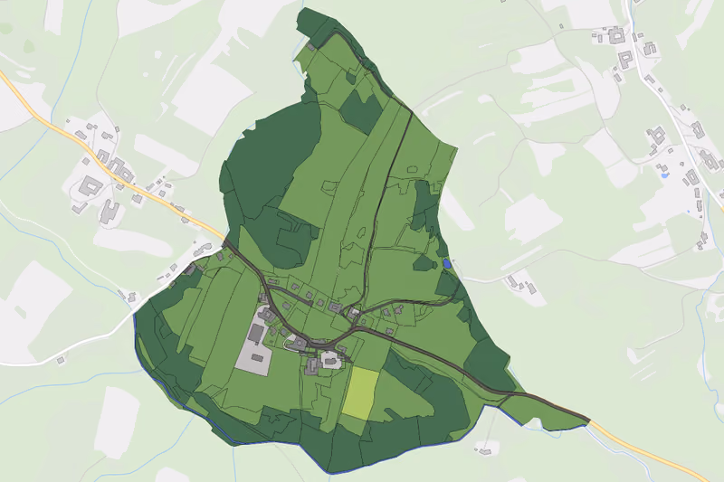 Kartenvorschau des Bodenverbrauchs der KG Oberkirchen