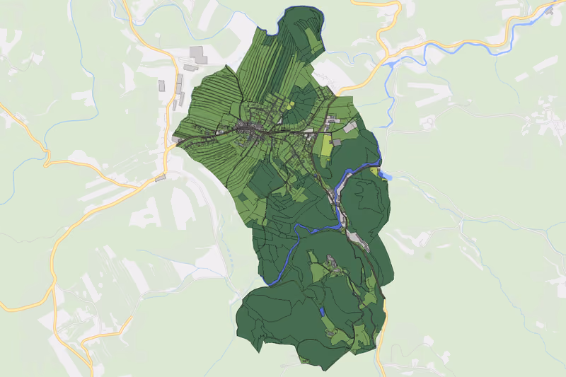 Kartenvorschau des Bodenverbrauchs der KG Rappottenstein