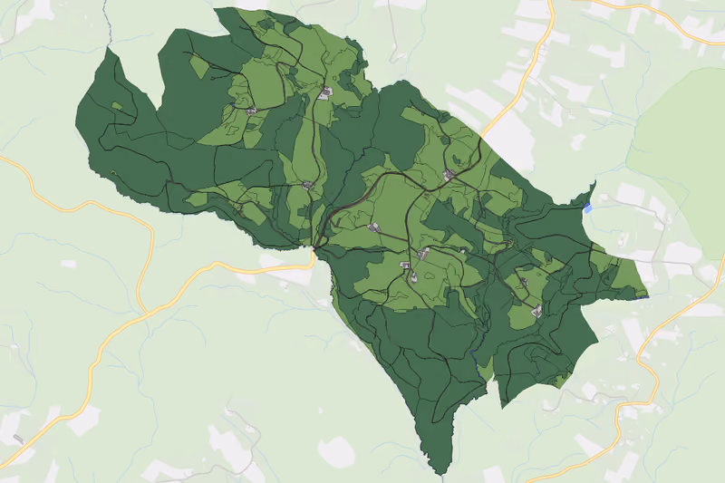 Kartenvorschau des Bodenverbrauchs der KG Schwarzauamt