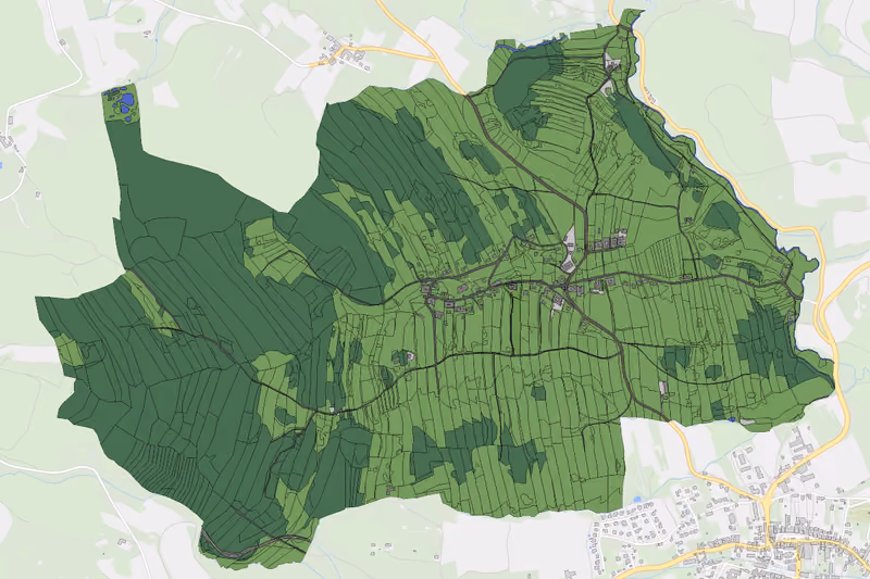 Kartenvorschau des Bodenverbrauchs der KG Thail