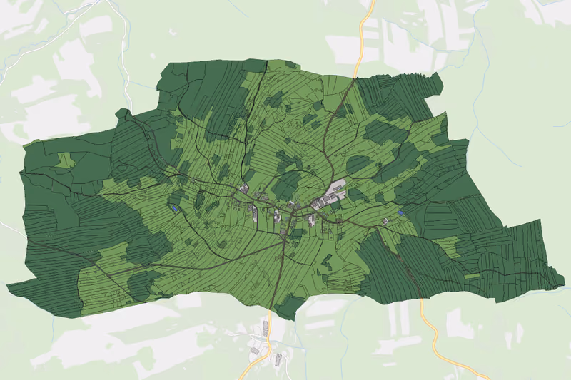 Kartenvorschau des Bodenverbrauchs der KG Wiesensfeld
