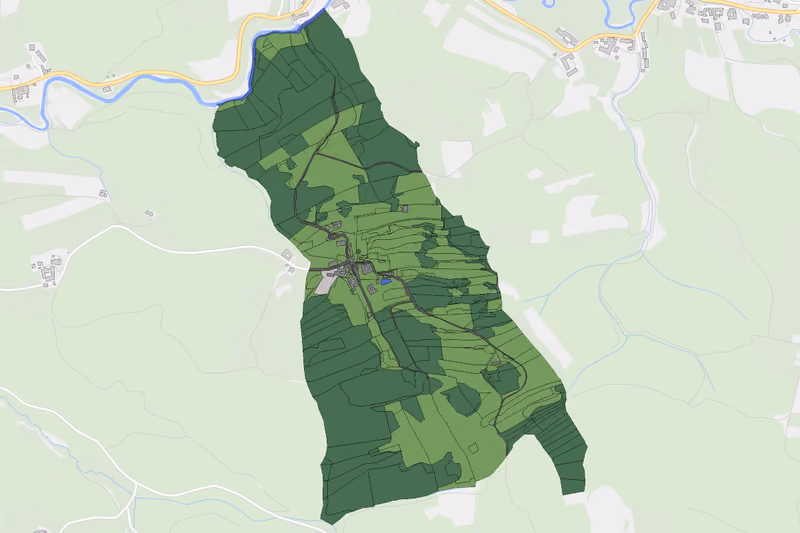 Kartenvorschau des Bodenverbrauchs der KG Höhendorf