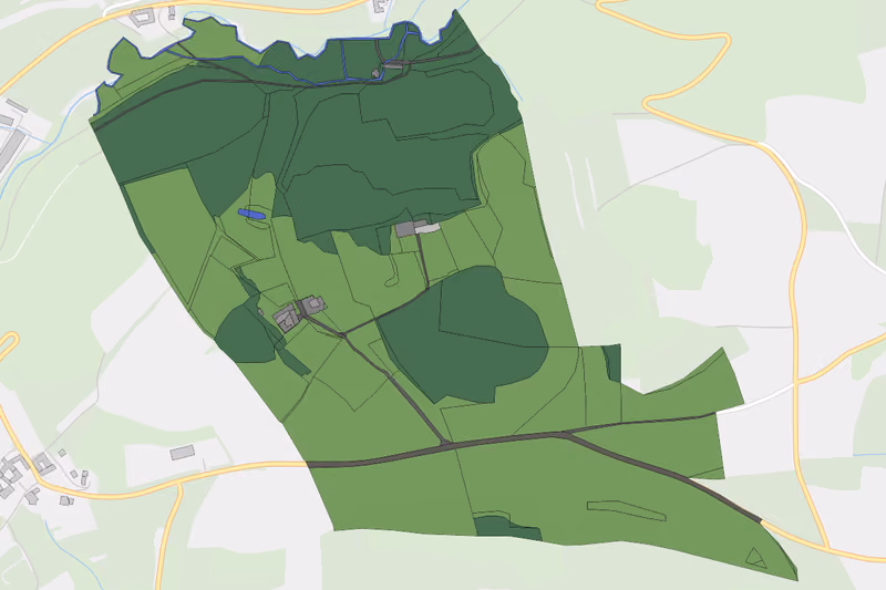 Kartenvorschau des Bodenverbrauchs der KG Ensberg