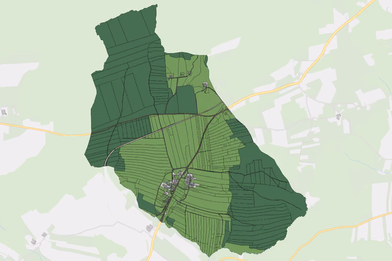 Kartenvorschau des Bodenverbrauchs der KG Kleinpertholz