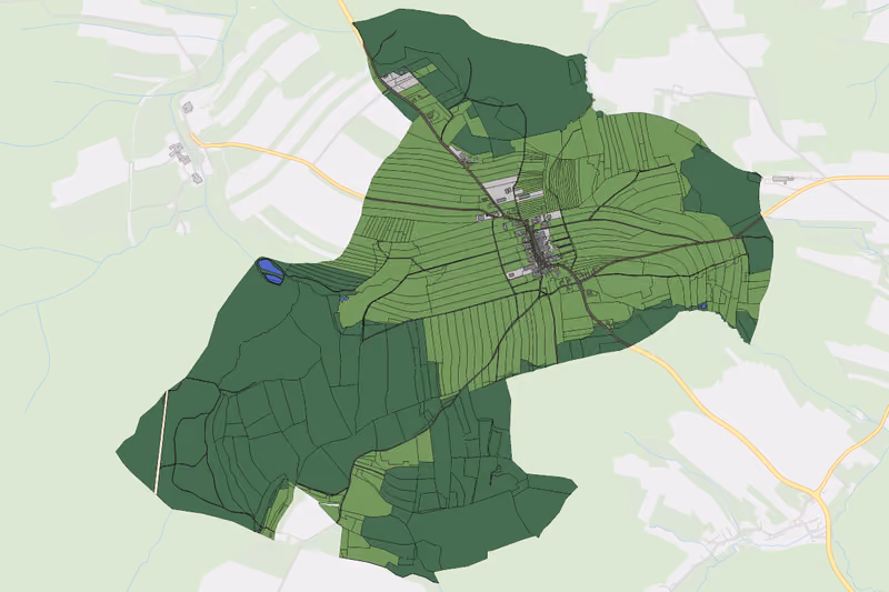 Kartenvorschau des Bodenverbrauchs der KG Lugendorf