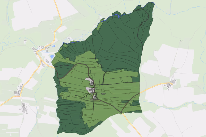 Kartenvorschau des Bodenverbrauchs der KG Pfaffenschlag