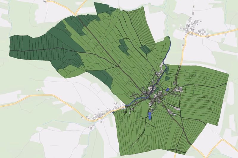 Kartenvorschau des Bodenverbrauchs der KG Purk