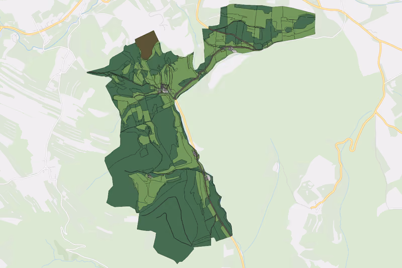 Kartenvorschau des Bodenverbrauchs der KG Runds
