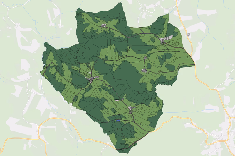 Kartenvorschau des Bodenverbrauchs der KG Schönau Amt