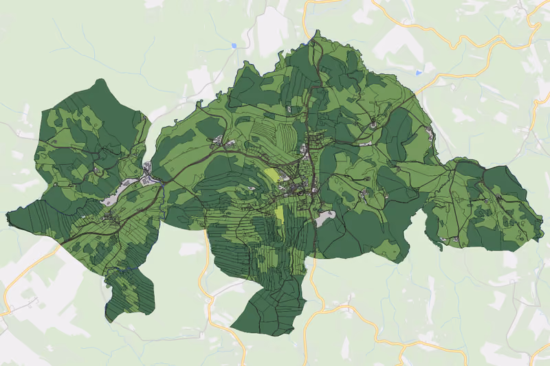 Kartenvorschau des Bodenverbrauchs der KG Schönbach
