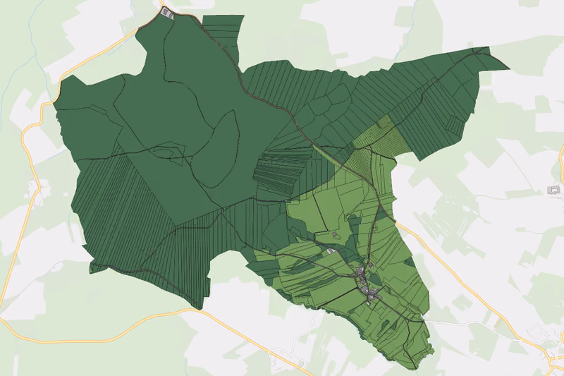 Kartenvorschau des Bodenverbrauchs der KG Voirans