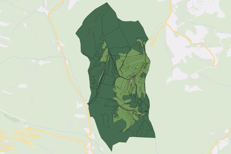 Kartenvorschau des Bodenverbrauchs der KG Fohra