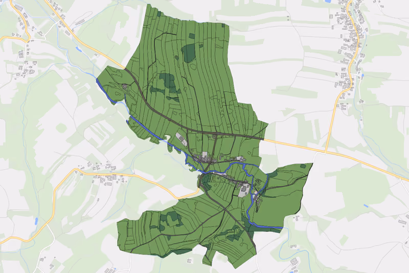 Kartenvorschau des Bodenverbrauchs der KG Rosenau Dorf