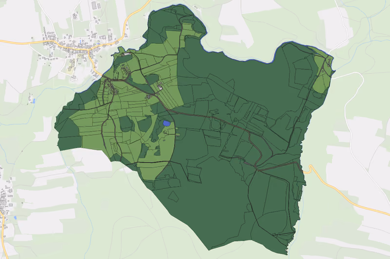 Kartenvorschau des Bodenverbrauchs der KG Hirschenschlag